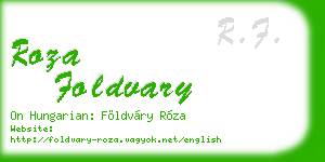 roza foldvary business card